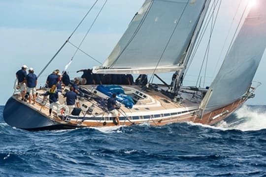 Ocean racing yacht navigating open water